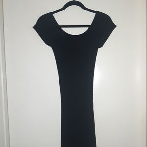 Bandage Sweater V-Neck Dress, Gold buttons